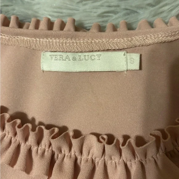 Pink Ruffled Crop Tank Top - Picture 3 of 5